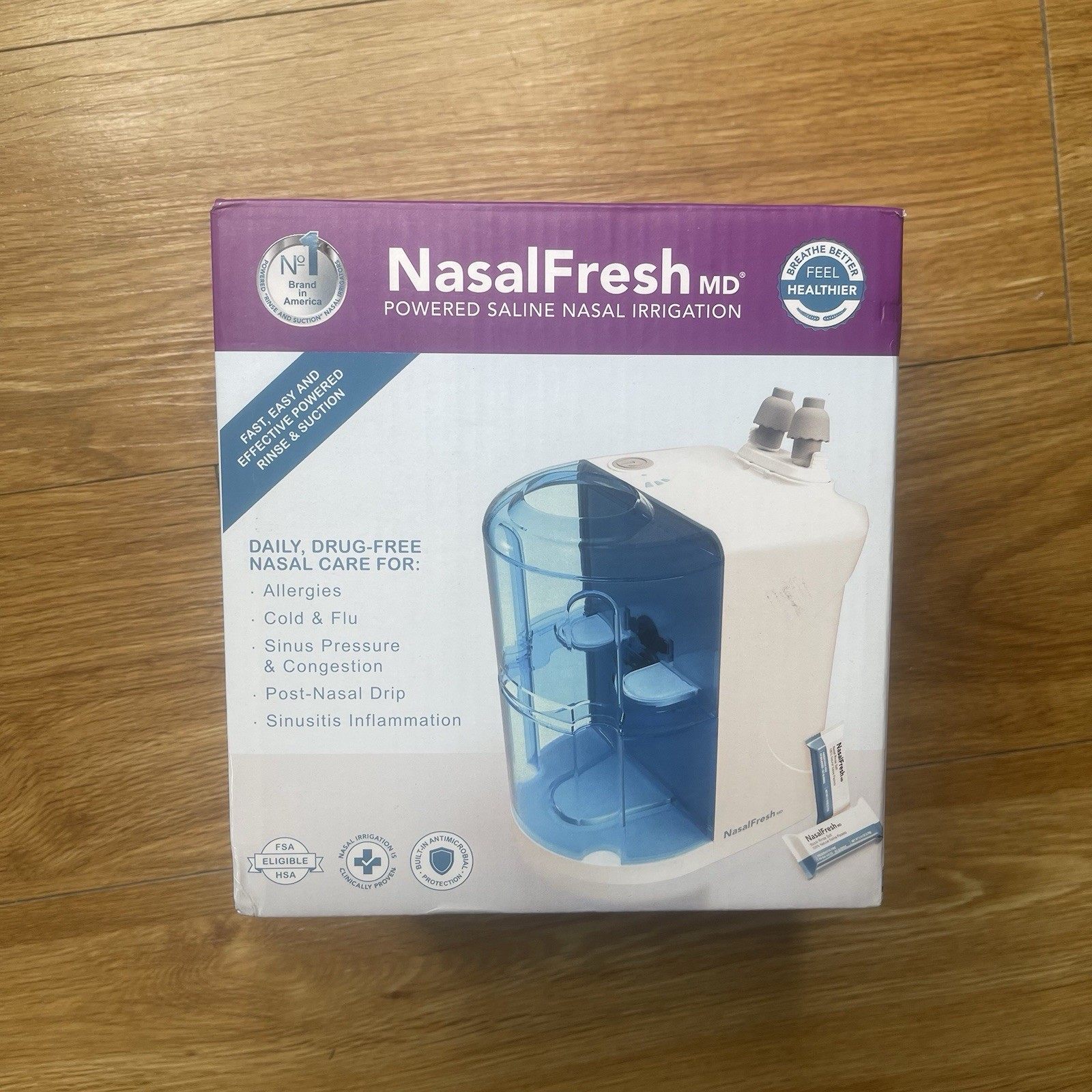 Nasal Fresh Saline Nasal Irrigation System MD, New sealed, Nasal Rinse