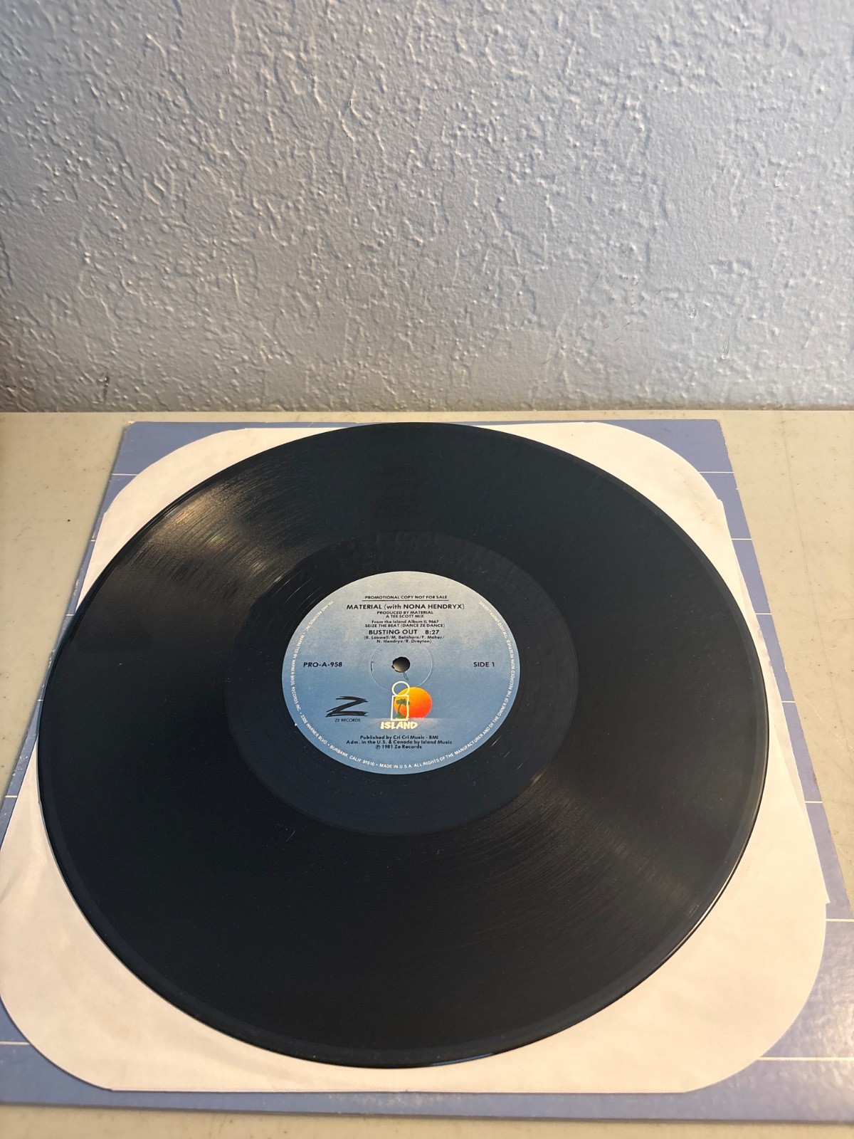 MATERIAL WITH NONA HENDRYX - BUSTIN' OUT 12" PROMO SINGLE (ISLAND,1981) VG+