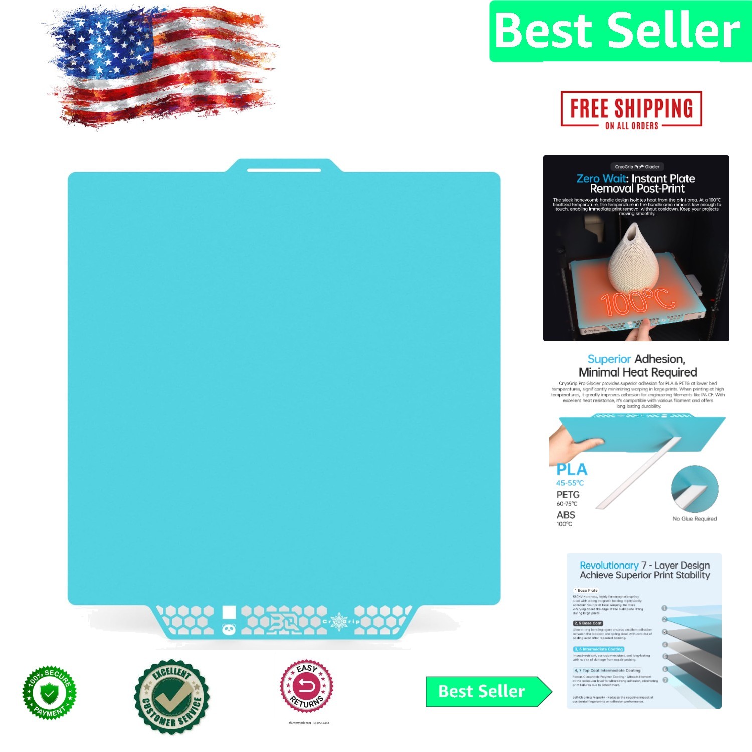 Effortless Print Removal with 257x257mm BIQU CryoGrip Pro Glacier Build Plate