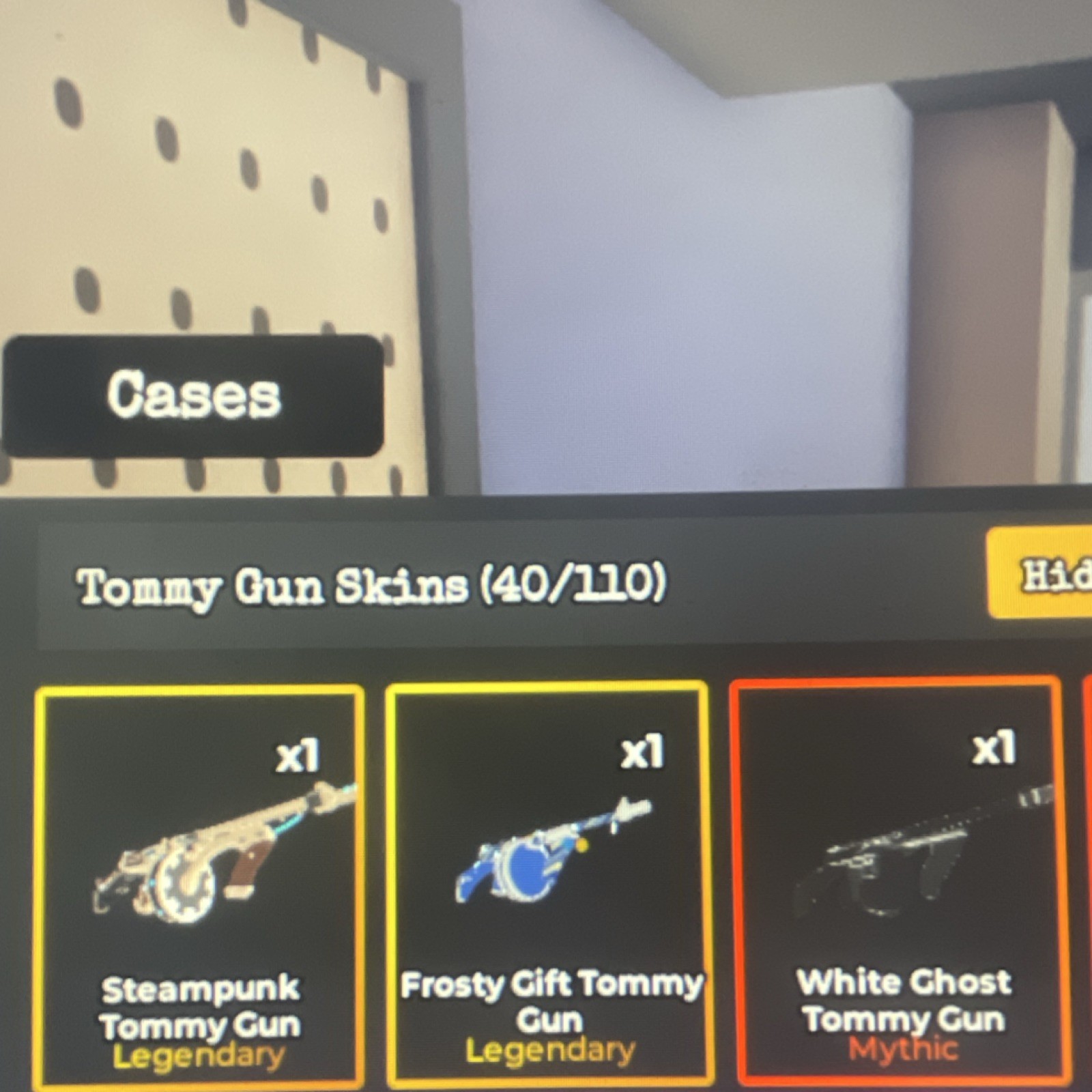 ROBLOX-OHIO/ steampunk and frosty gift skins ( all in picture). 