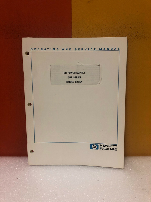 HP 06255-90002 DC Power Supply DPR Series Model 6255A Operating & Service Manual