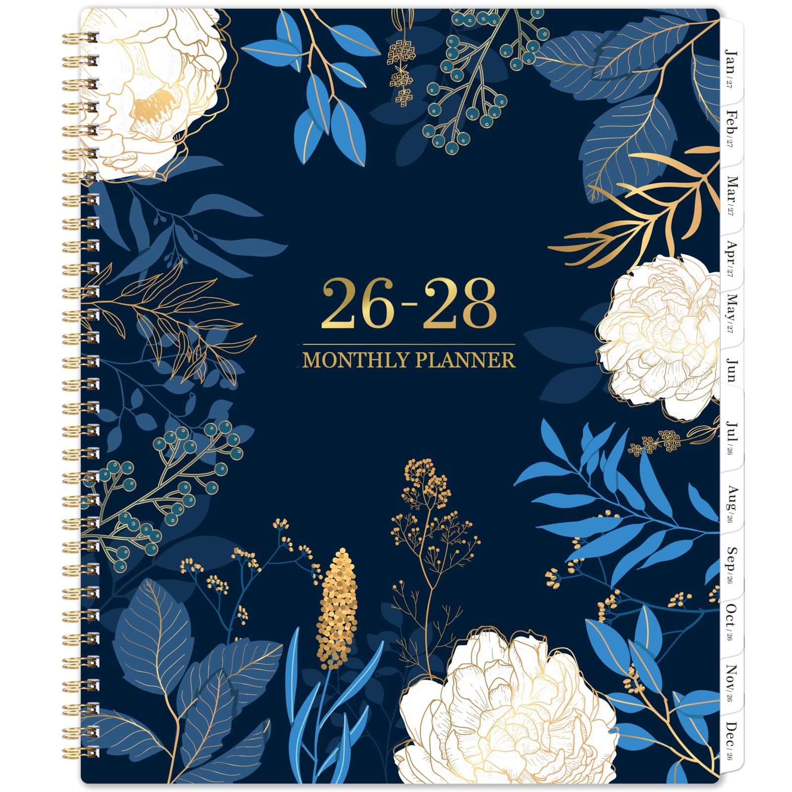 2026-2028 Monthly Planner - 2 Year Planner/Calendar 9"x11", blue 