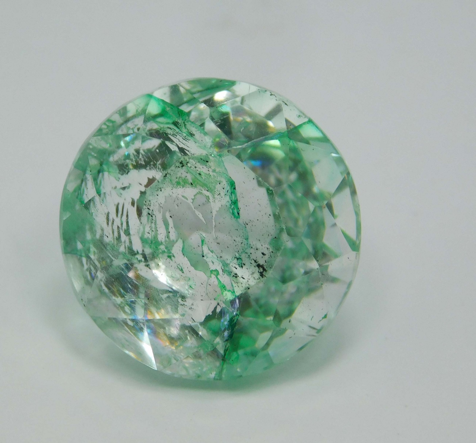 Natural green Emerald 16.30 Ct Zambian Round Cut Loose Gemstone A-982