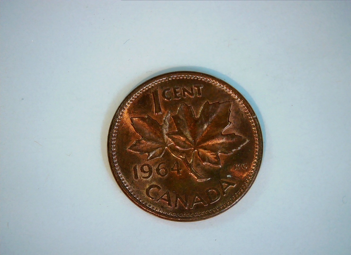 Canada 1964 1 Cent Elizabeth II Maple Leaf Cent Coin