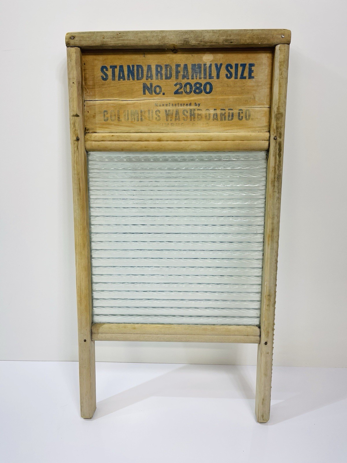 Columbus Washboard Co. Standard Family Size Heavy Glass Washboard No. 2080 24''