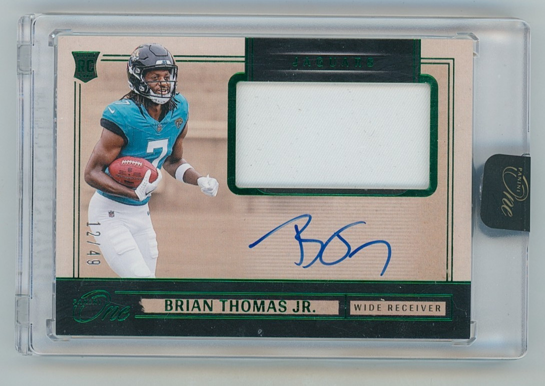 2024 Panini One Brian Thomas Jr. Rookie Green Patch Autograph 12/49 Auto RC