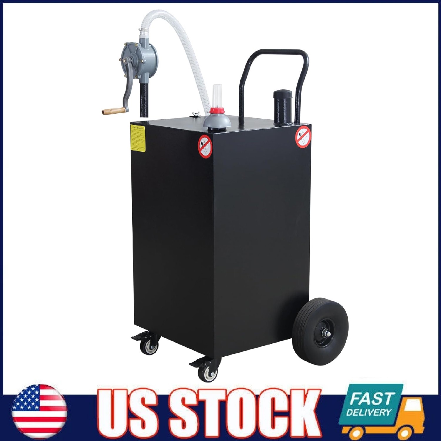 45 Gallon Gas Caddy w/Pump & Wheels, Portable Fuel Diesel Transfer Storage Tank