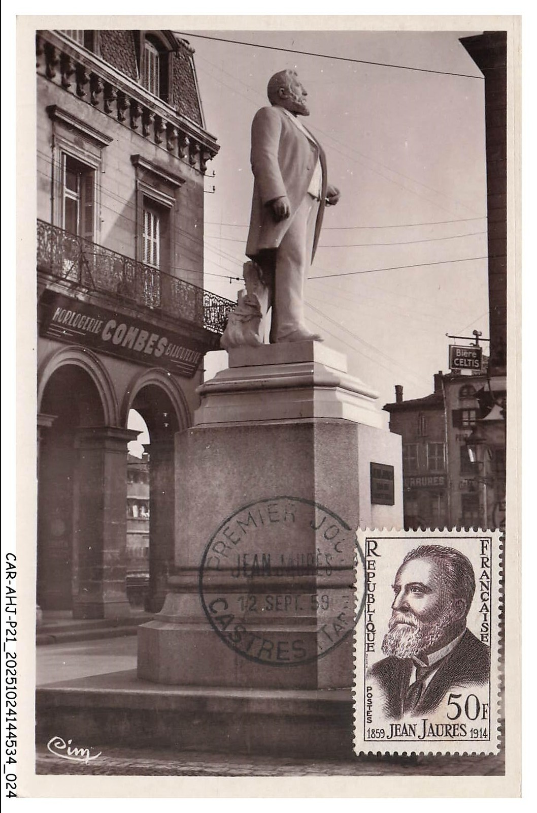 CAR-AHJP21-1116-CARD-MAXIMUN - Castres - Statue Of Jean-Jaurès - 1959
