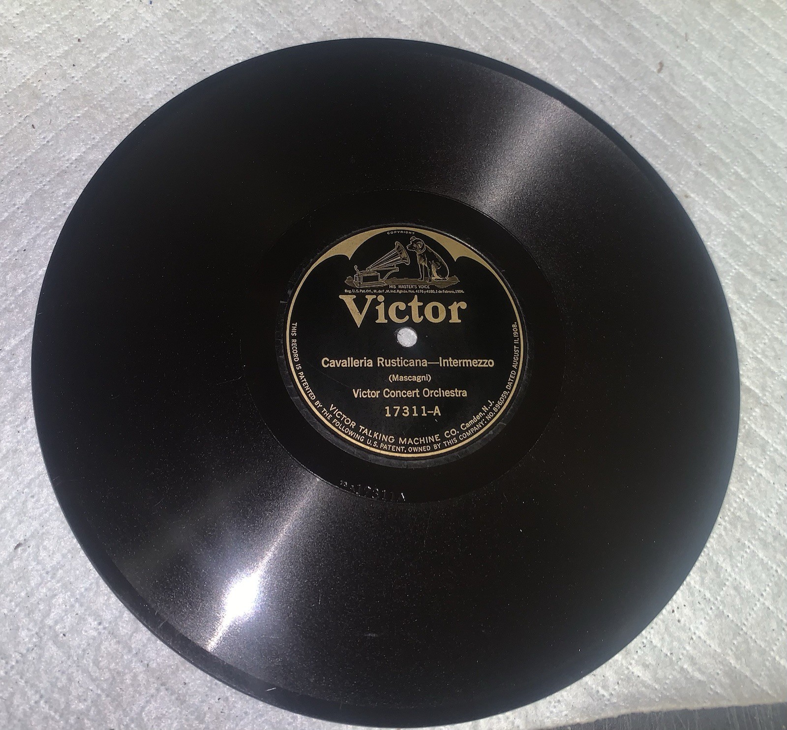 Victor Record 17311-A Cavalleria Rusticana Victor Concert Orchestra 78 Rpm