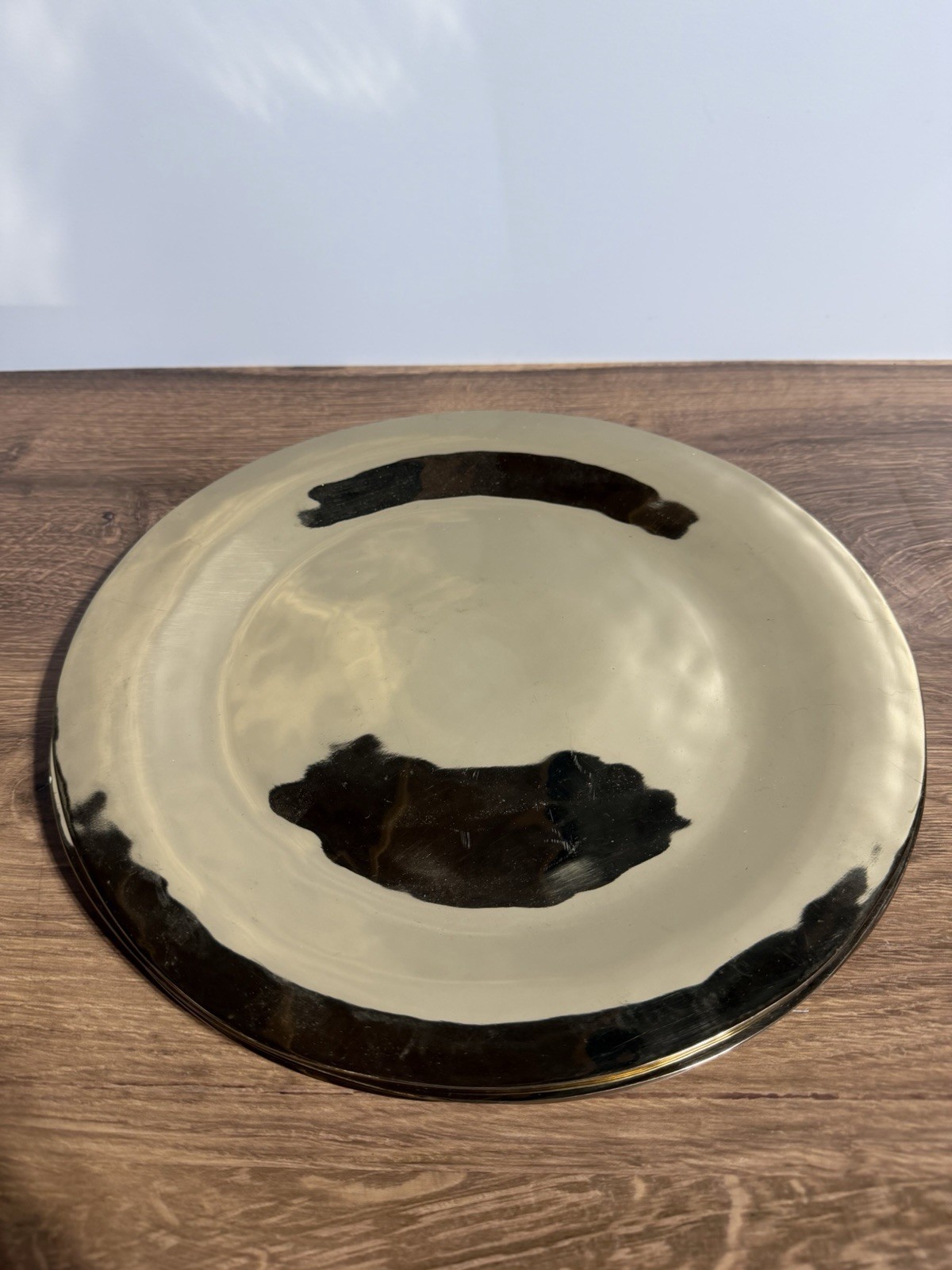 Vintage Hammered Bronze Charger  Platter 12.5" Lot Of 4 Heavy Duty