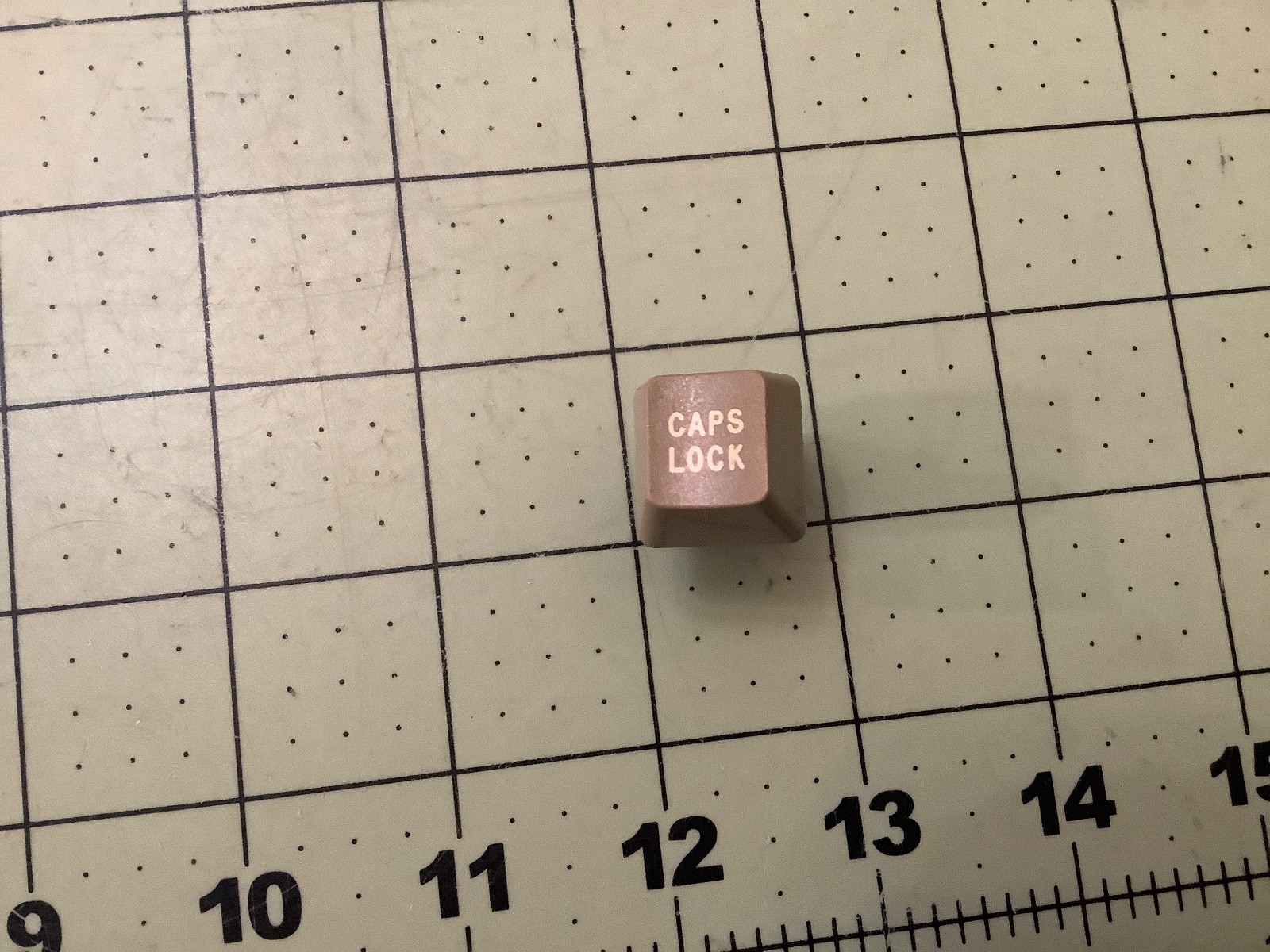 Apple IIe  Caps Lock Cap & Switch Olive Green w/White Letters Orig. Replacement