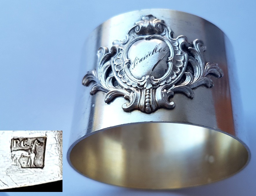 1. By 2. Napkin Ring, Silver Plated, Bruxelles, Um 1900 L16