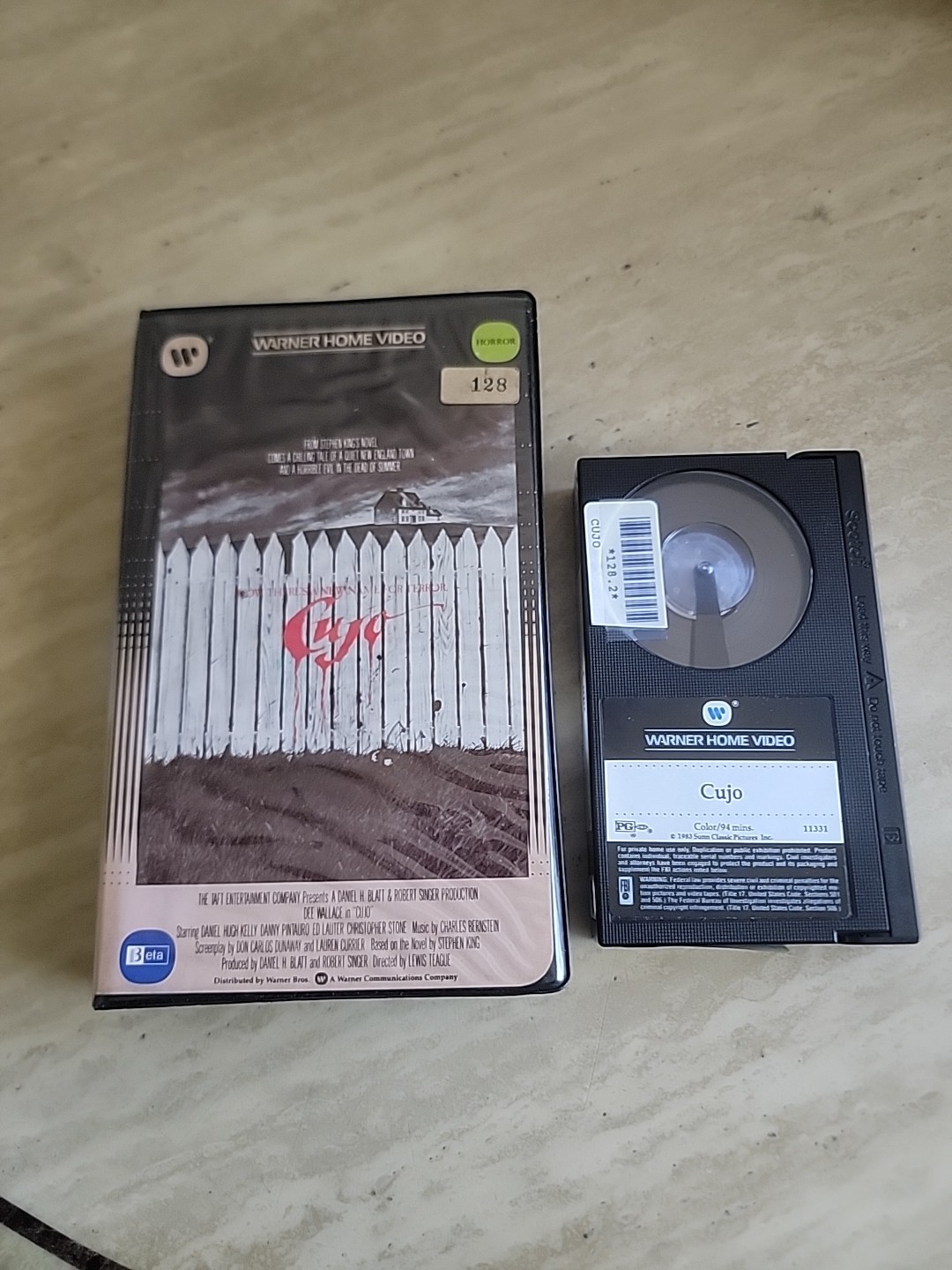 CUJO- BETAMAX BETA (NOT VHS) Warner Clamshell 1983 Stephen King Horror