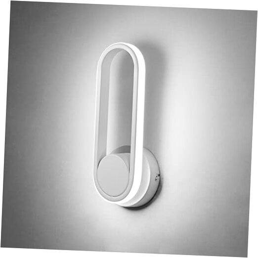  12W Modern Indoor Wall Sconce Rotatable 330° LED Wall Light 6000K White