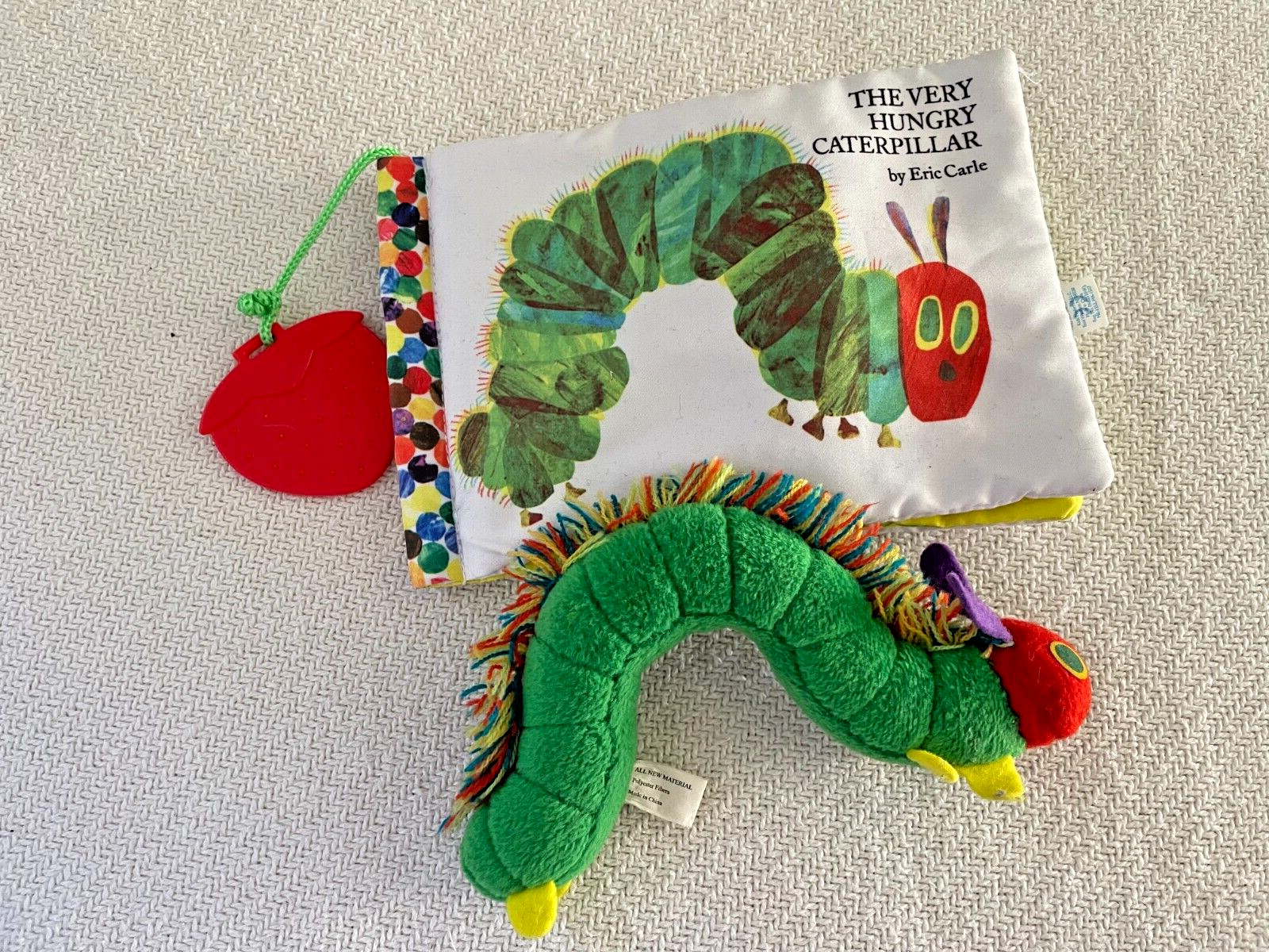 Eric Carle The Very Hungry Caterpillar Set 2 Plush 8" Fabric Book with Teether