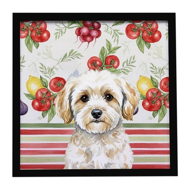 Carolines Treasures WDK8307MFP88 Unisex Maltipoo Vegetables Framed Metal Prin...