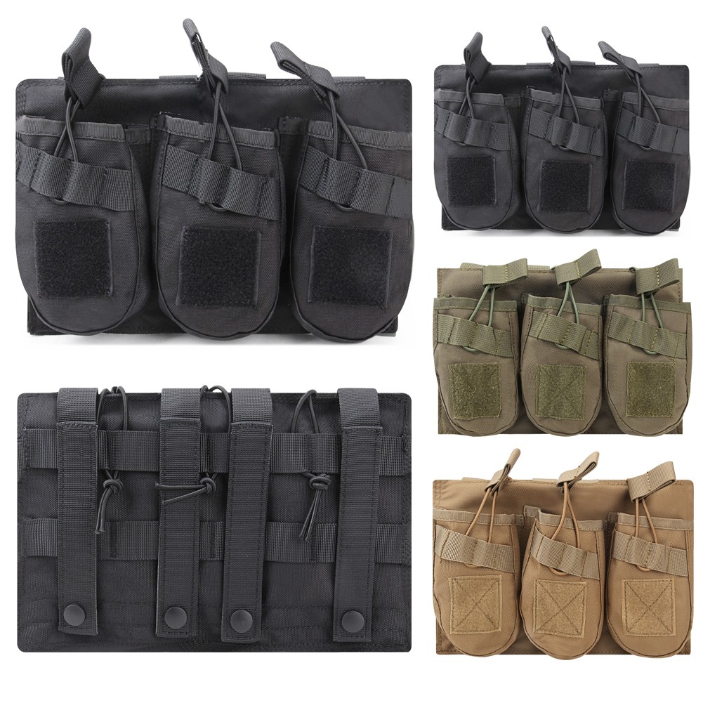 Tactical Magazine Pouch Holder Triple MOLLE Mag Pouch Rifle Magazine Carrier Bag