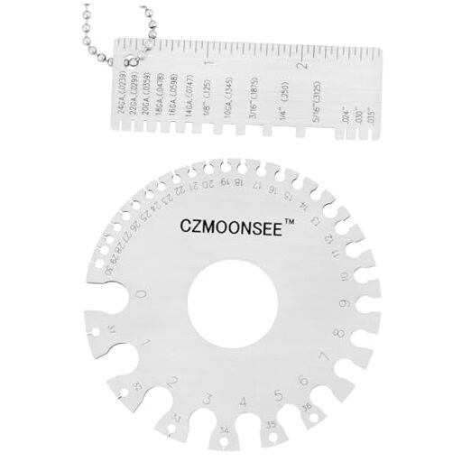 2-Piece Set of Stainless Steel Welding Diameter Gauge Measuring Tools - 