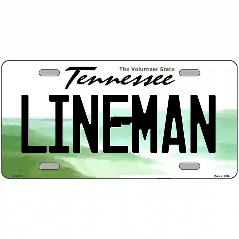 Lineman Tennessee Metal Sign