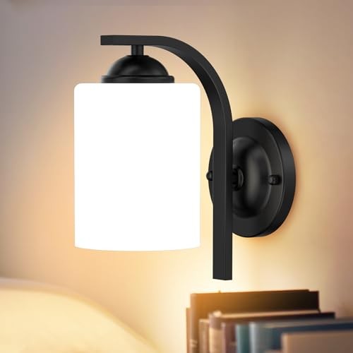 Wall Sconces Lights Lamp for Bedroom Bathroom, Modern Vanity 1 pack Matte Black