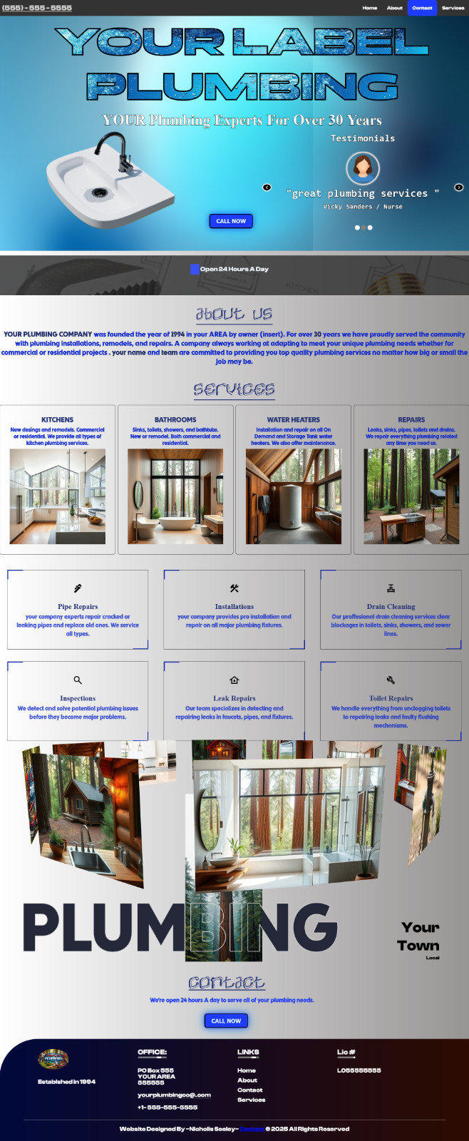 Digital products - Plumbing Company Website Template  Source Code