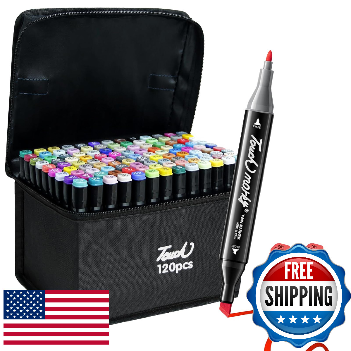 TenSine 120 Colors Alcohol Markers, Double Tip Art Marker Set for Artist(Broad C