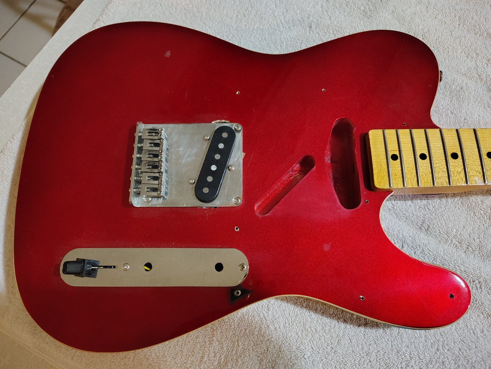 Guitar assembly project Dbl Bound Tele RED Parts Included +