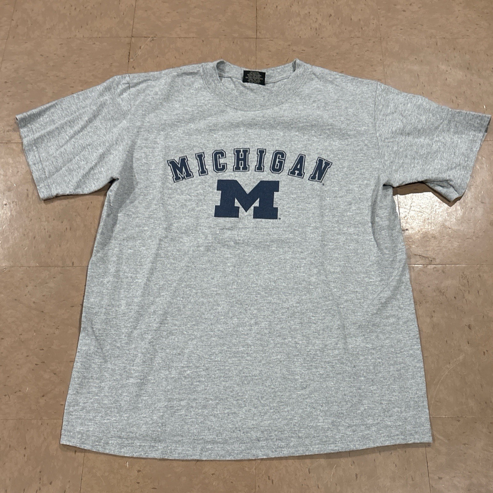Gear For Sports Michigan Wolverines Heather Gray Arch Logo T-Shirt Size Medium
