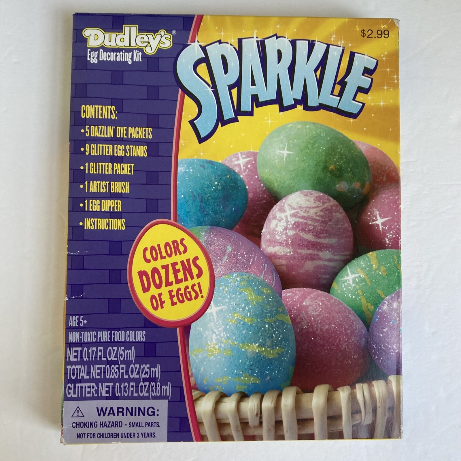 Dudleys Easter Egg Dye Kit Sparkle Decorating Glitter Traditional Basket Holiday