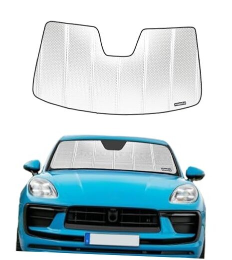 Windshield Sun Shade for 2015-2024 2015-2026 Macan Shiny Silver (Classic)