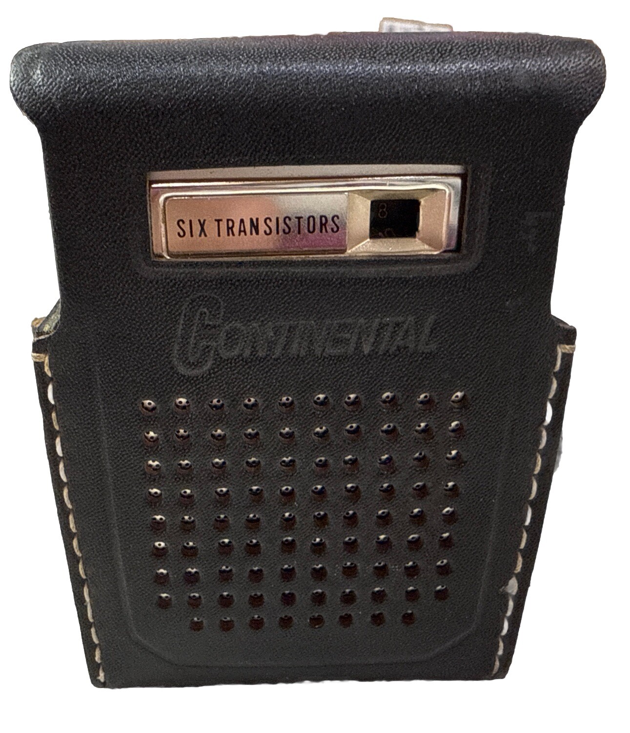 Vintage Continental Six Transistor Radio in Case Powers On 4i