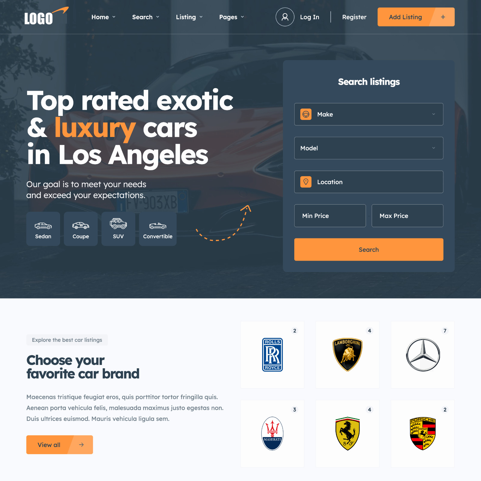 🚗 Car Listings Website Design for Sale with Free VPS Web Hosting