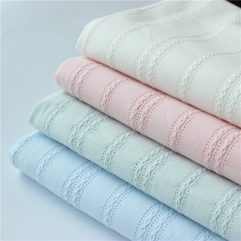 1M Jacquard Weave Cotton Fabric DIY Costume Cloth Material Sewing Crafts Solid