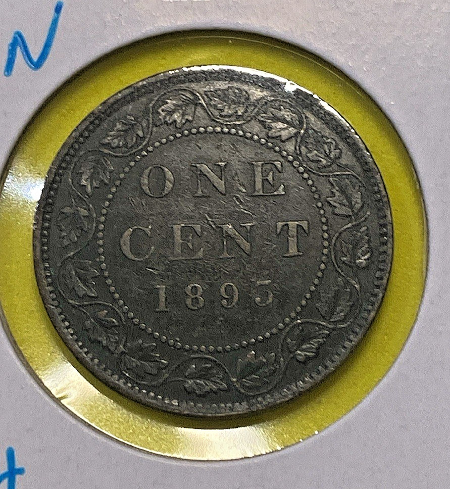 1893 Canada One Cent - Large 1 Penny - VF 30 - Queen Victoria - Bronze