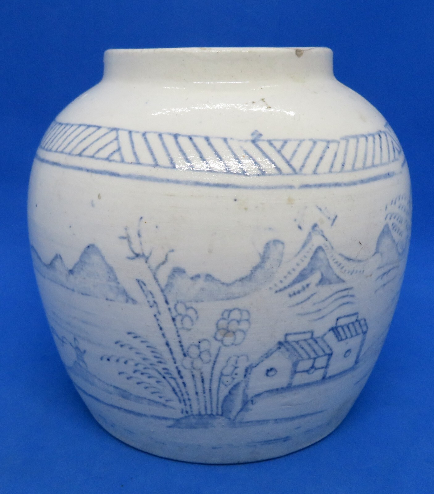 Chinese export vintage Victorian oriental antique landscape vase