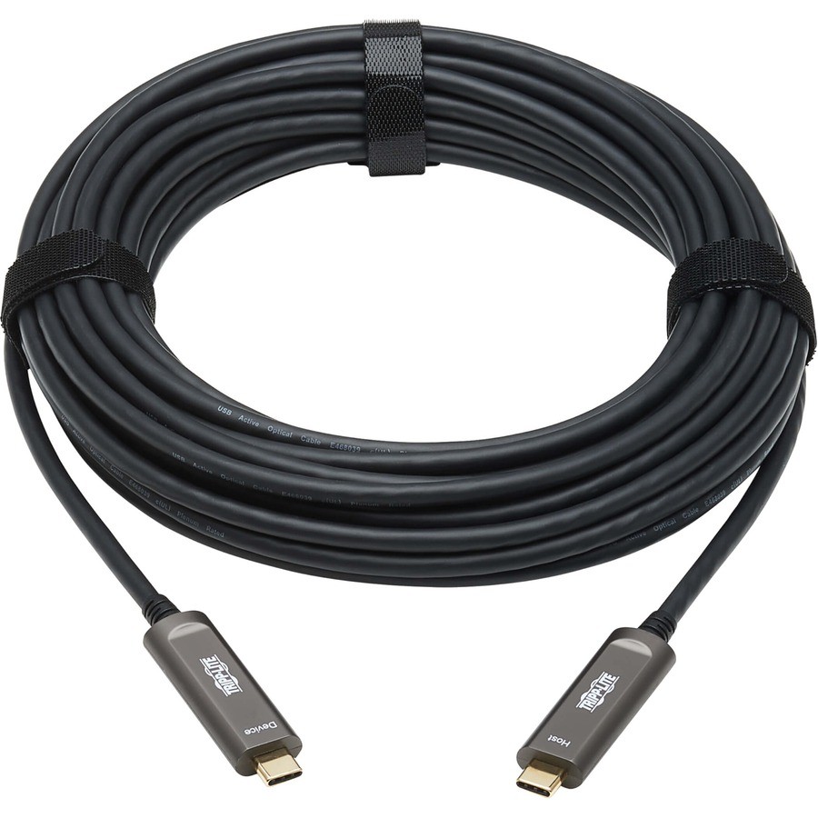 Tripp Lite 49ft USB-C AOC Cable M/M USB Fiber Active Optical Cable Black