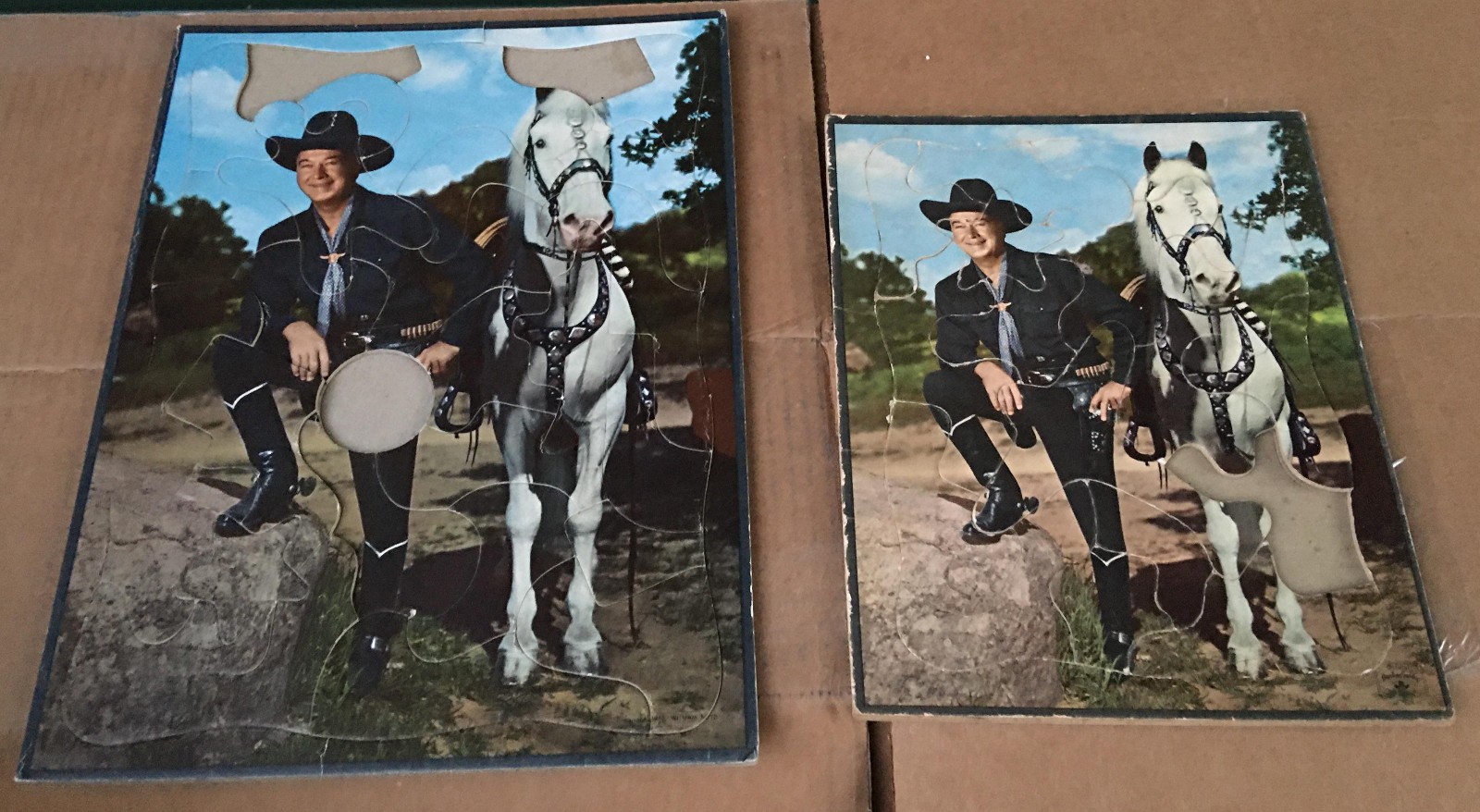 Hopalong Cassidy & Topper Puzzles & Pictures vintage singing cowboy horse