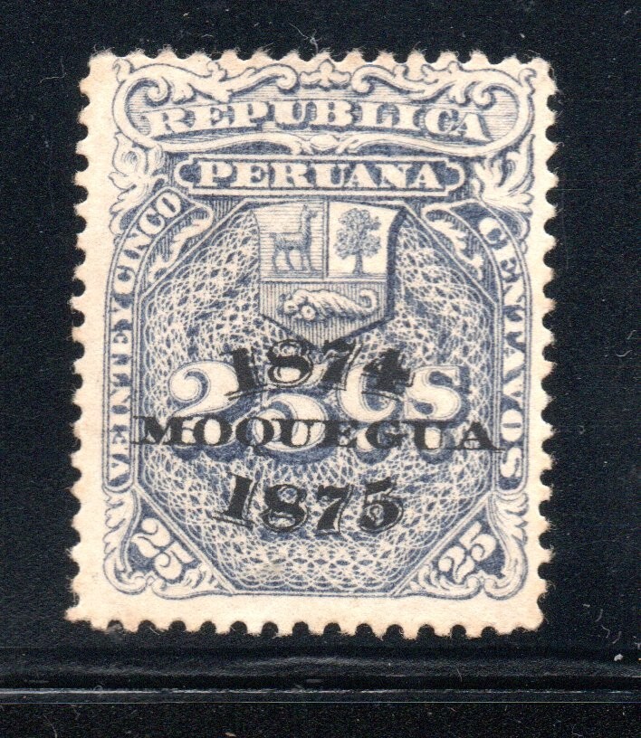 PERU,  SELLO FISCAL, SOBRECARGA MOQUEGUA (CL-02)