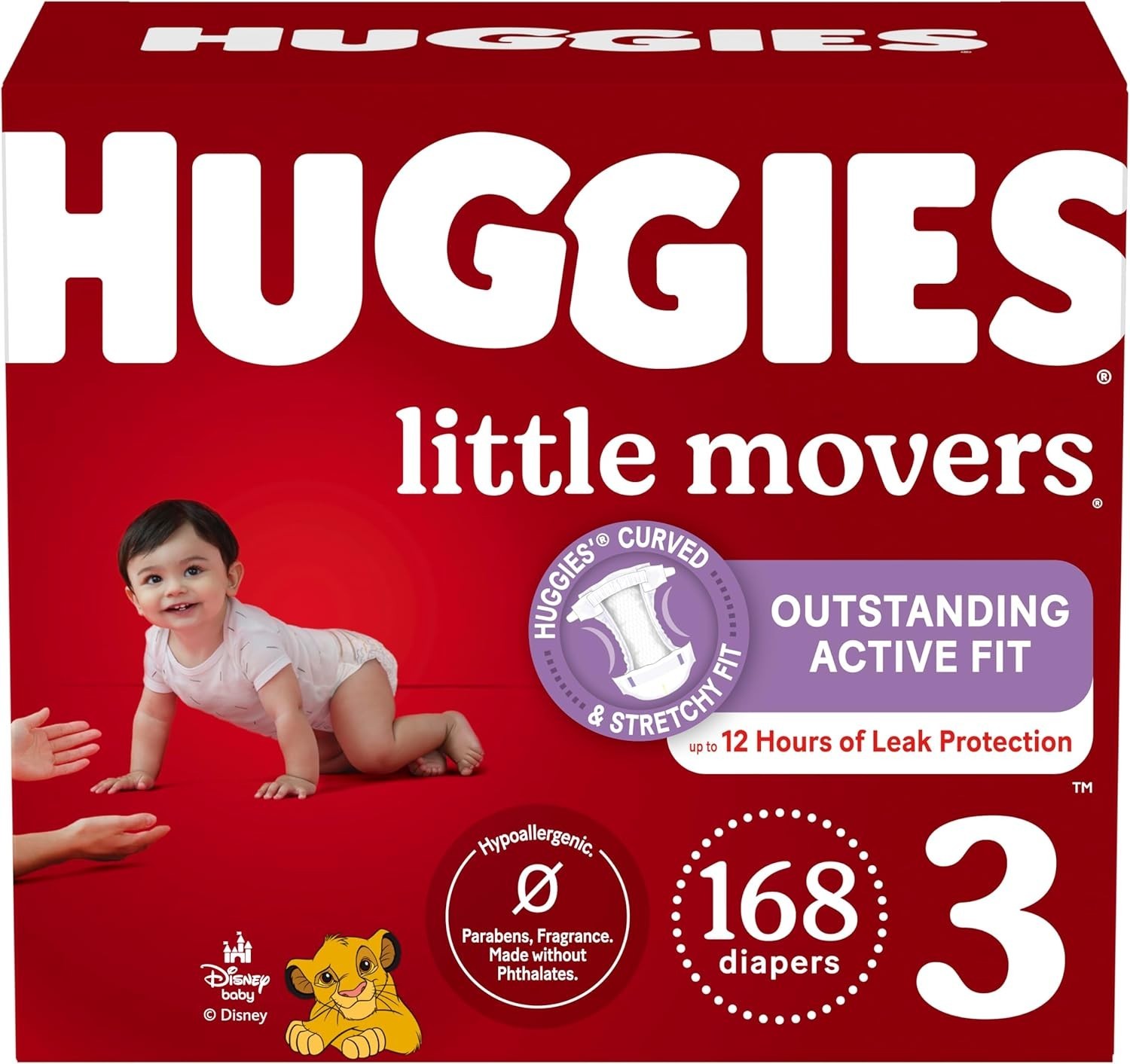 Huggies Little Movers Size 3 Diapers-168 COUNT