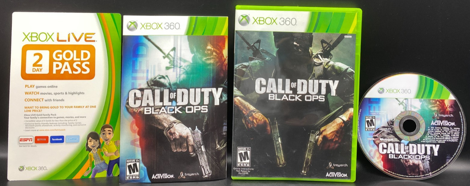 Call of Duty: Black Ops (Microsoft Xbox 360, 2010) CIB w/ Manual Good Condition