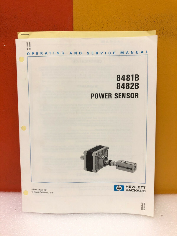 HP 8481B 8482B Power Sensor Operating & Service Manual