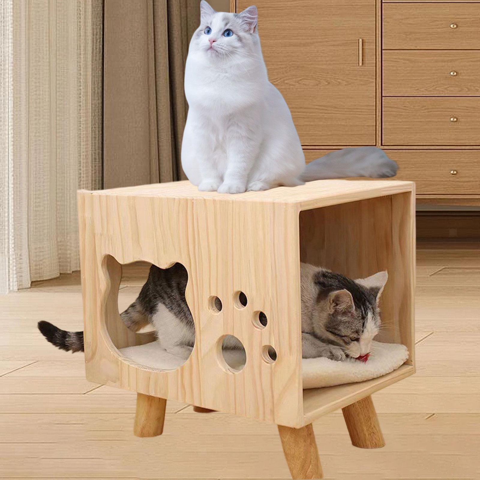 Elevated Cat House Elevated Cat Lounge Interactive Hide Out Shelter Kitty Condo