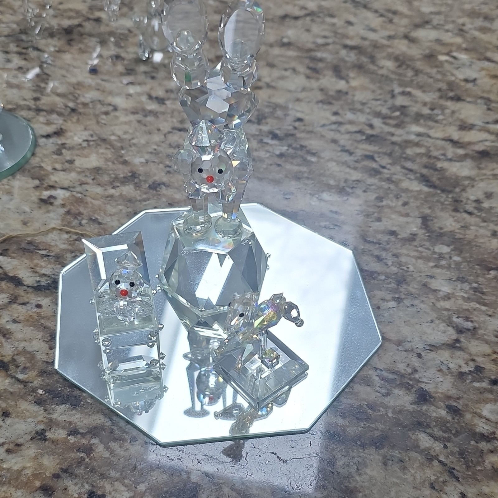 vintage Swarovski  Crystal Set : Clown jack in the box, toyhorse