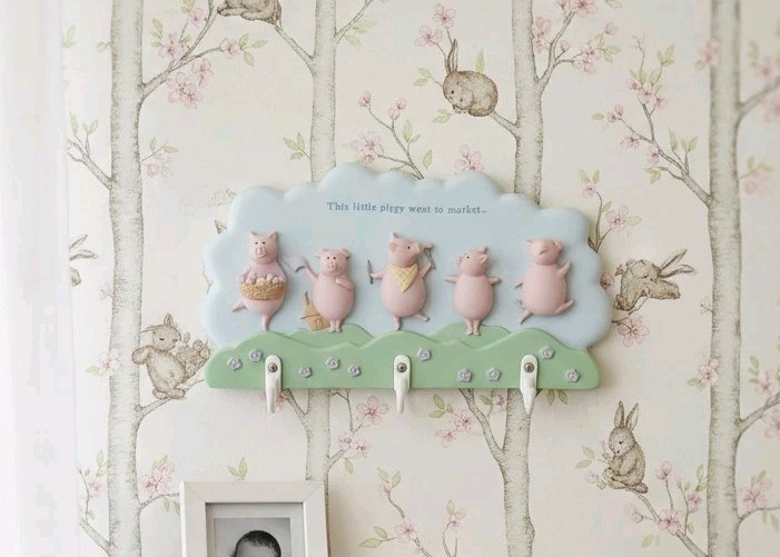 Vintage Michel & Company "This Little Piggy" Wall Hook - Kevin Tseng Design