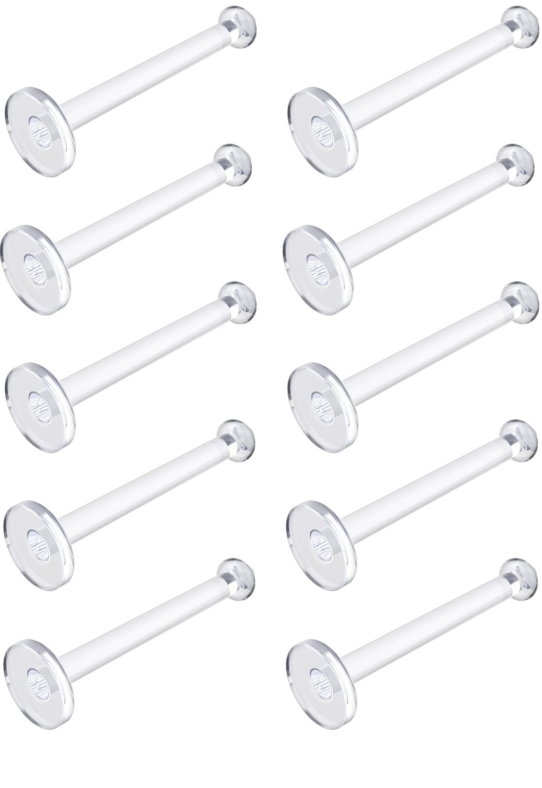 Flat Clear Tongue Ring For Work, Surgery - 14g Hypoallergenic 6mm, clear 