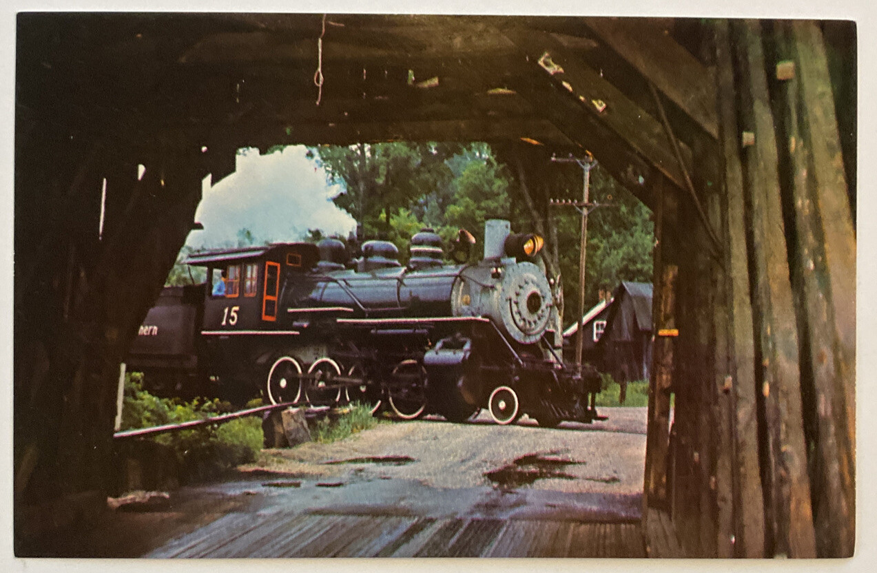 Vintage Postcard, Steam Train, Steamtown USA, Bellows Falls, Vermont