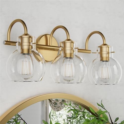 Vanity Light Bathroom Light Fixtures, Modern Bathroom Vanity 3 Light Gold
