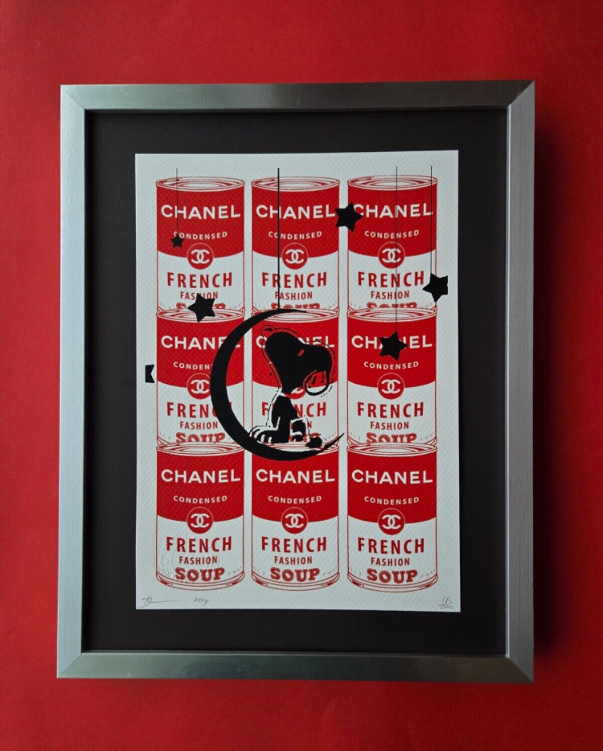 Death NYC | Hand Signed Original Pop Art Print SNOOPY DREAMS WARHOL SOUPS #8 COA