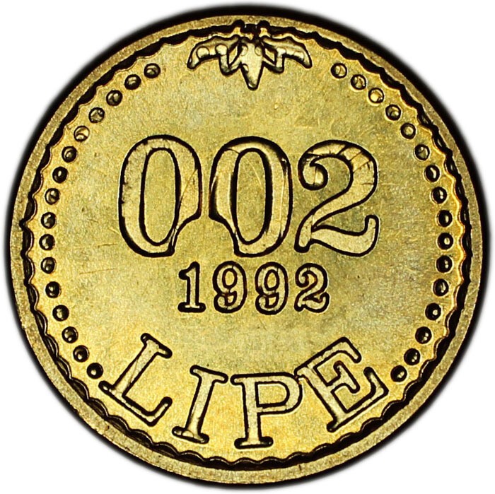 SLOVENIA coin 0,02 Lipe 1992 UNC Uncirculated (2)