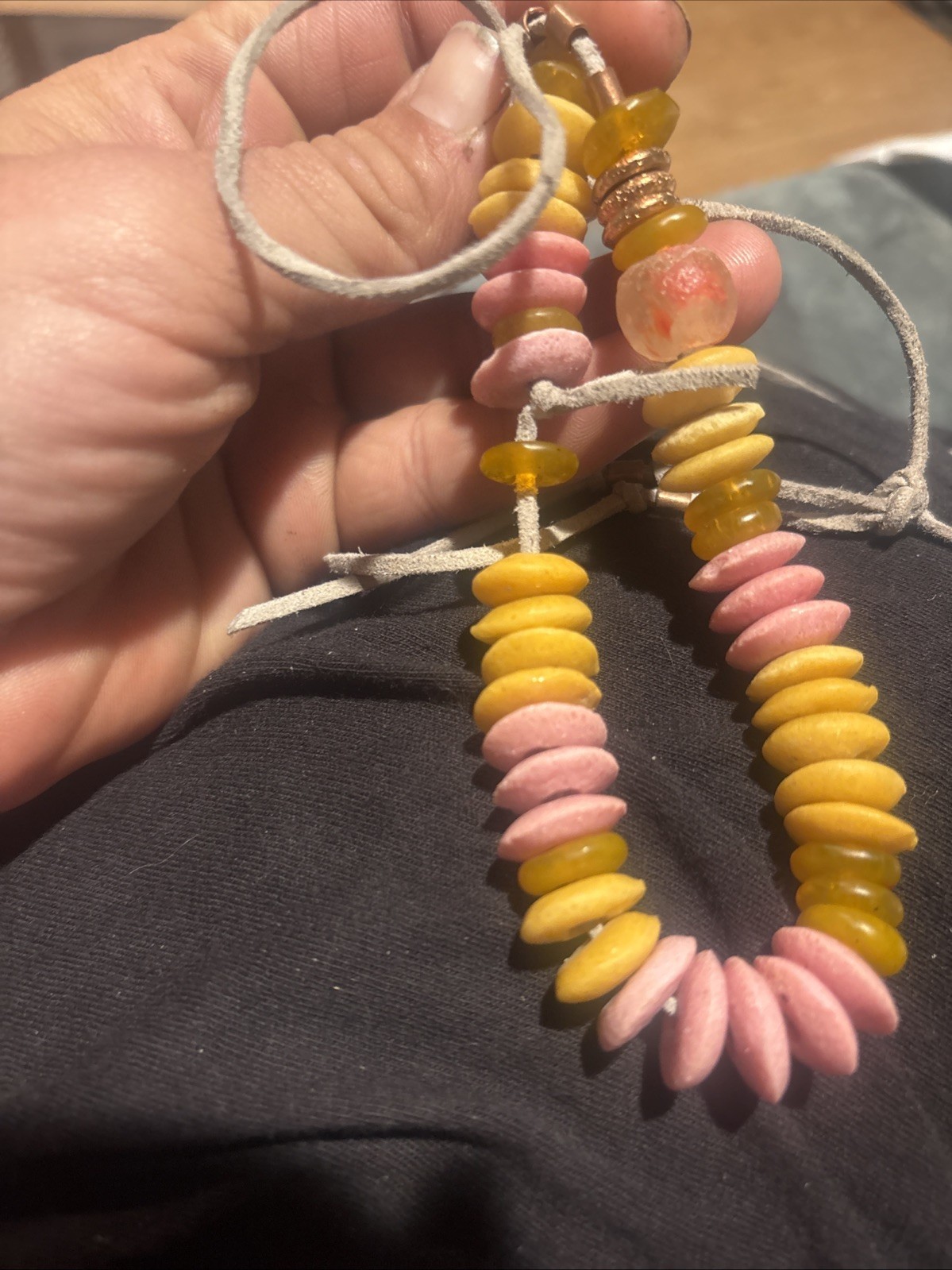 Orange And Pjnk Dutch African Trade Beads